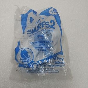 2013 The Smurfs 2 Happy Meal Crazy Toy - Blue and White Smurf Figure